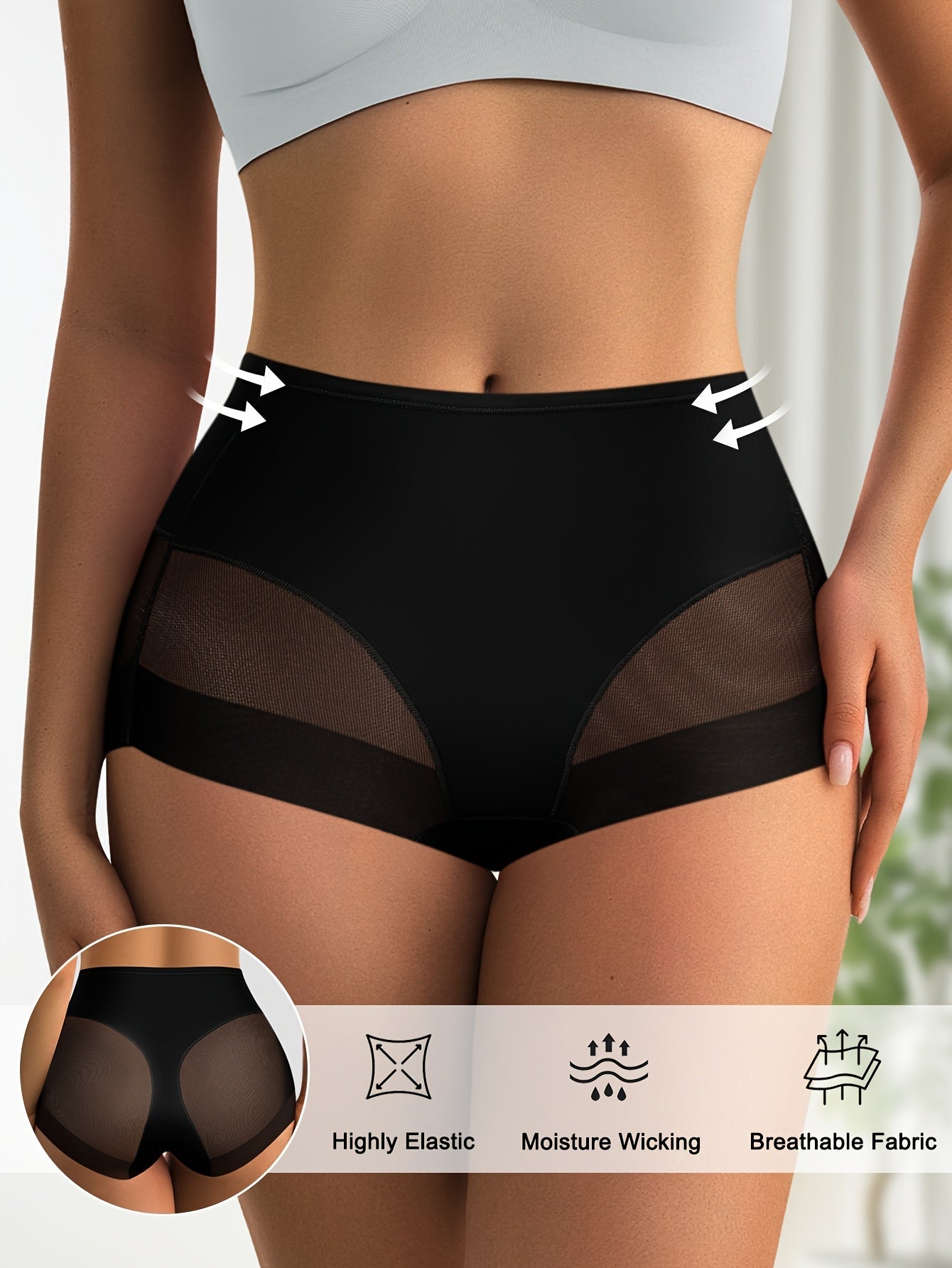 Women's High-Waist Briefs - Solid Color Everyday Comfort – view 10