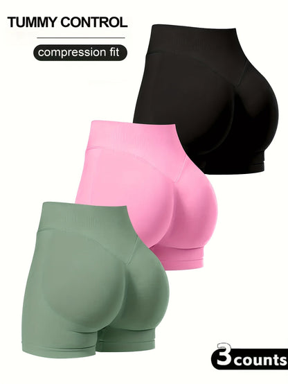 Women's High-Waist Casual Shorts - 3-Pack Clean Finish detail view