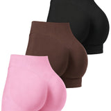 3PCS - Black, Dark Brown, Pink