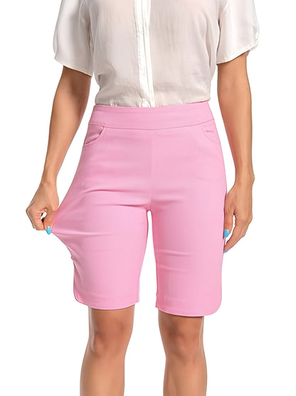 Women's High-Waist Casual Shorts - Black Pockets detail view