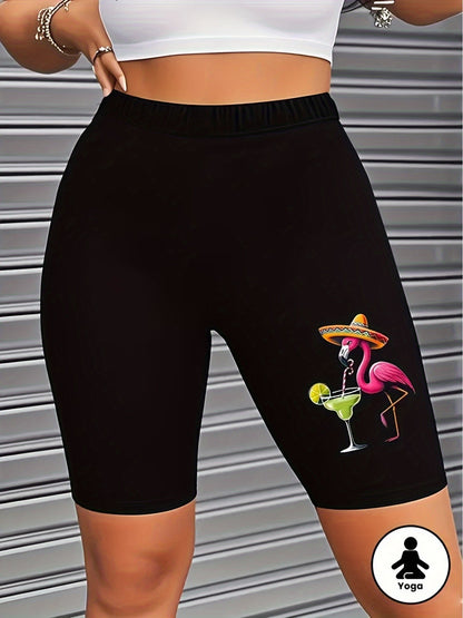 Women's High-Waist Casual Shorts - Clean Finish Graphic Print detail view