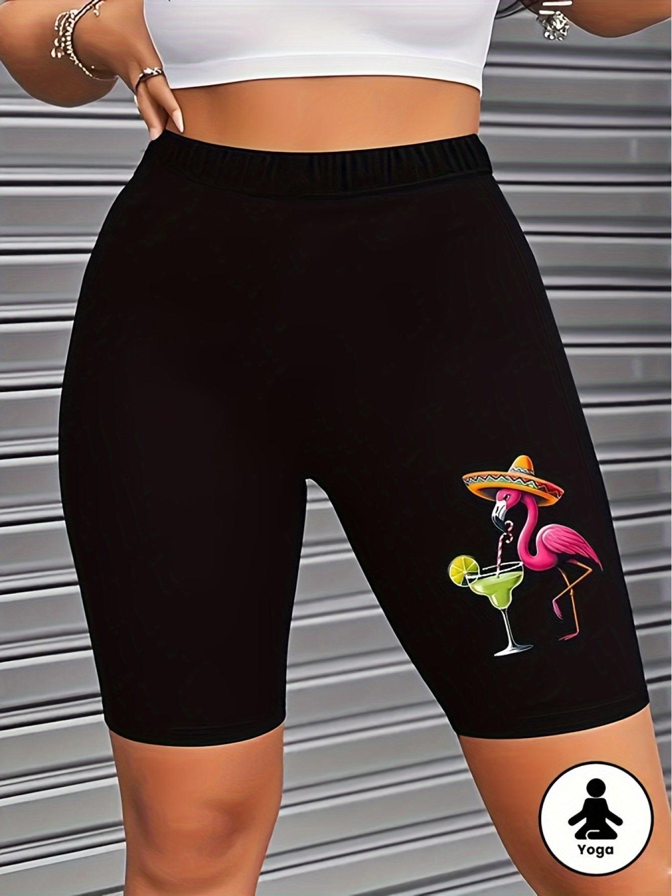Women's High-Waist Casual Shorts - Clean Finish Graphic Print – Black option – main product image