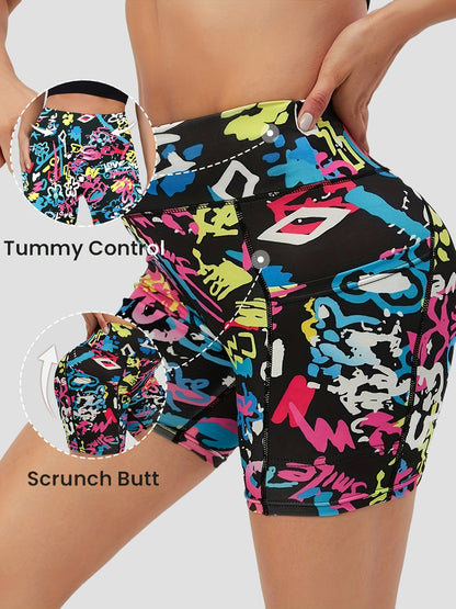 Women's High-Waist Casual Shorts - Pockets Tie-Dye detail view