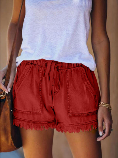Women's High-Waist Denim Shorts - Raw Hem Regular Fit – main product image