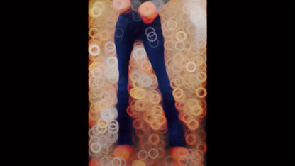 Women's High-Waist Flare Jeans - Dark Blue Button Detail detail view