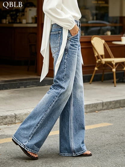 Women's High-Waist Flare Jeans - Light Blue Casual detail view