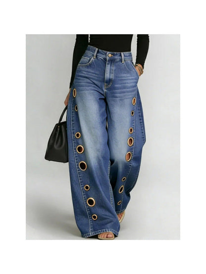 Women's High-Waist Jeans - Black detail view