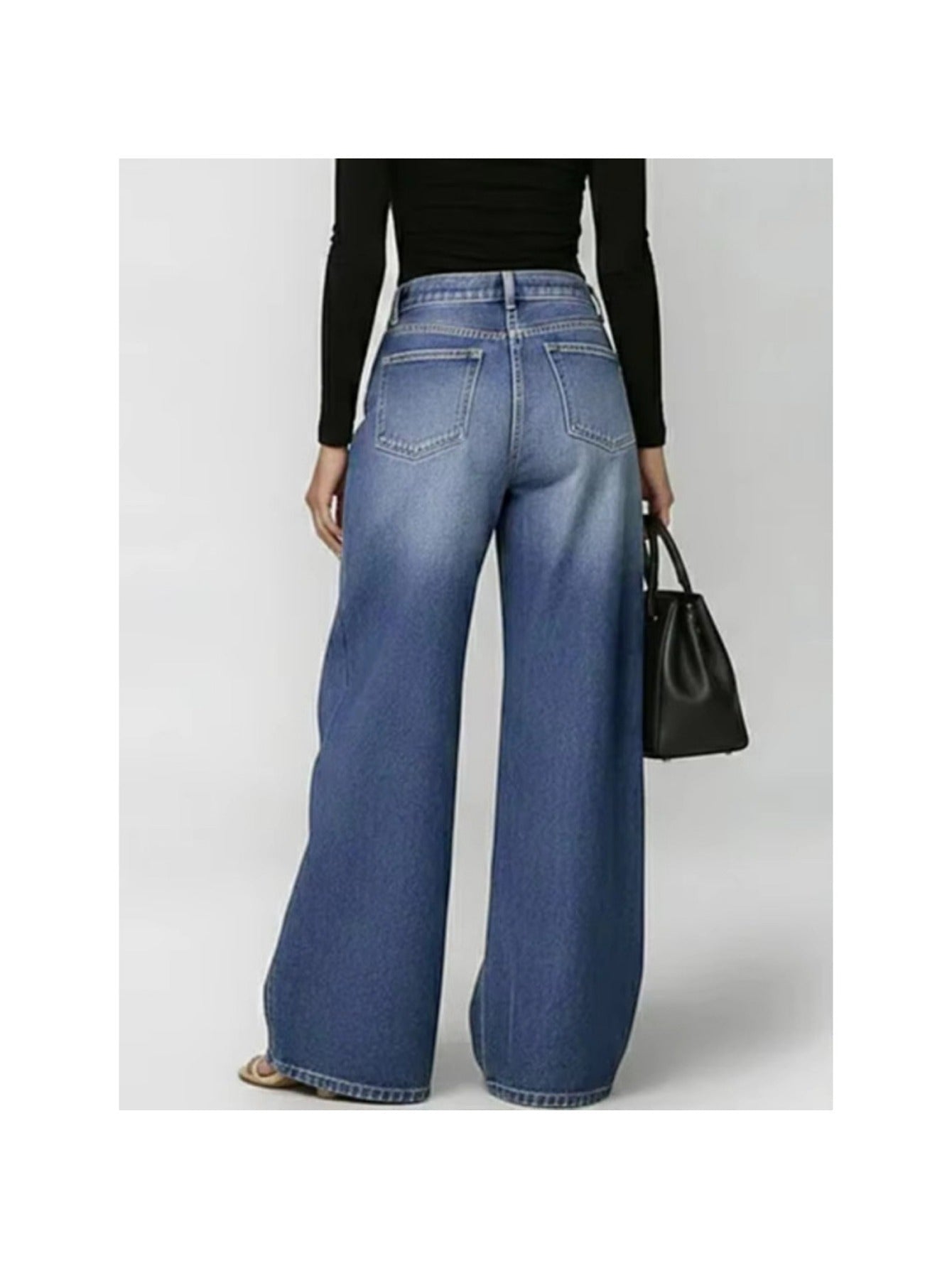 Women's High-Waist Jeans - Black detail view