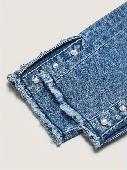 Women's High-Waist Jeans - Medium Blue detail view