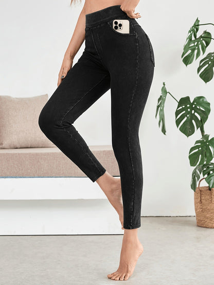 Women's High-Waist Jeans - Navy Color – Navy option – main product image