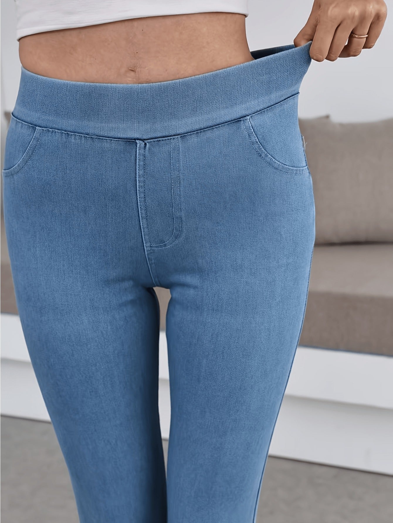 Women's High-Waist Jeans - Navy Color detail view