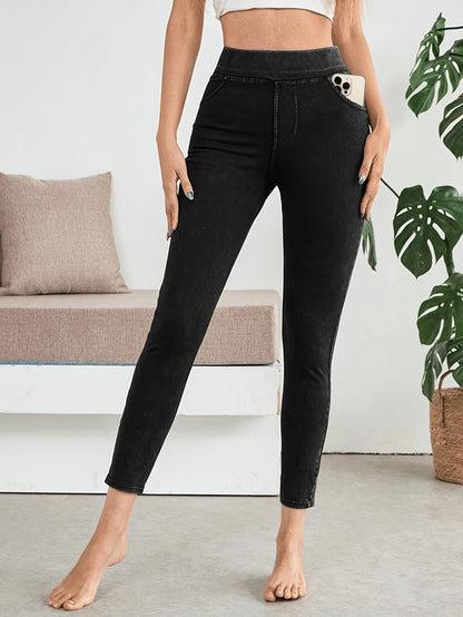 Women's High-Waist Jeans - Navy Color detail view
