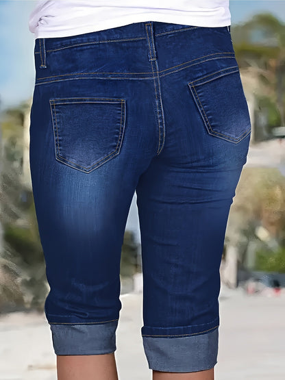 Women's High-Waist Jeans - Navy Color Pocket Detail – view 4