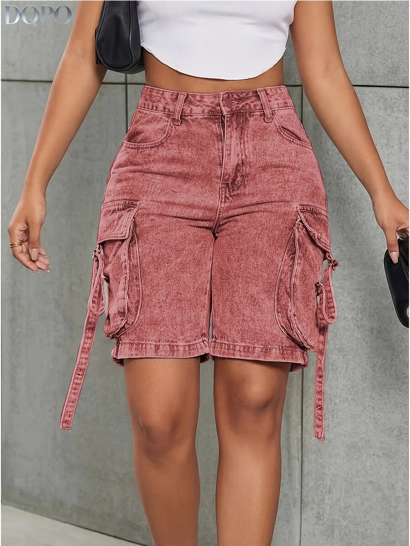 Women's High-Waist Jeans - Yellowish-Brown Pocket Detail Stretch detail view