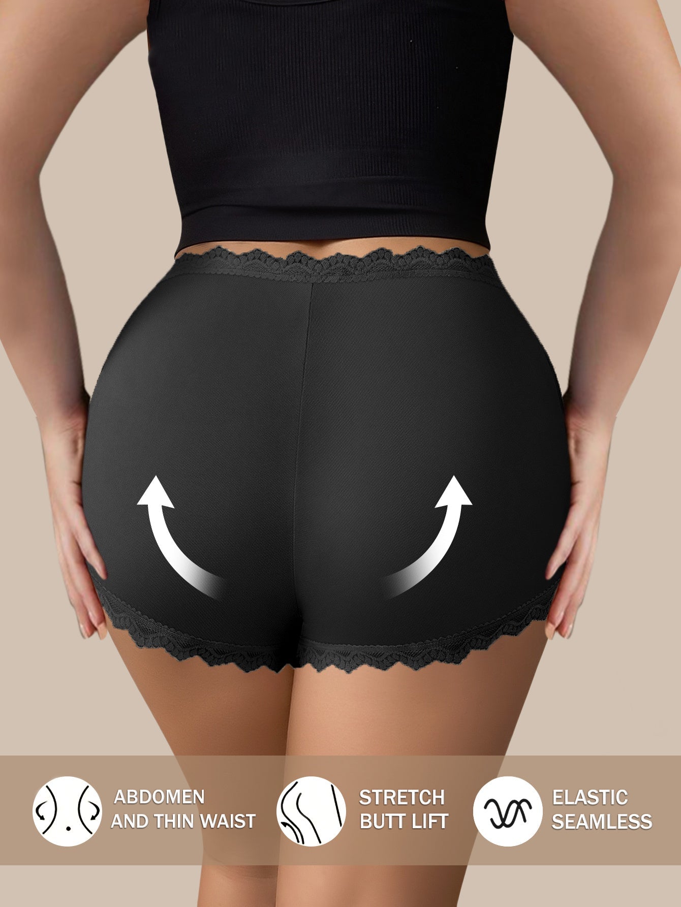 Women's High-Waist Seamless Briefs - Lace Daily Comfort – view 4