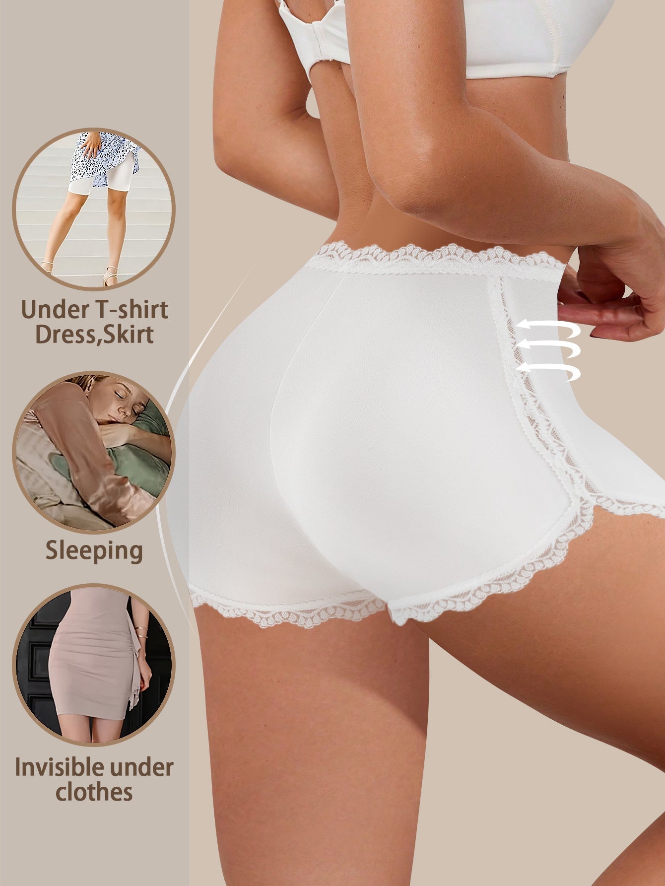 Women's High-Waist Seamless Briefs - Lace Daily Comfort – view 8