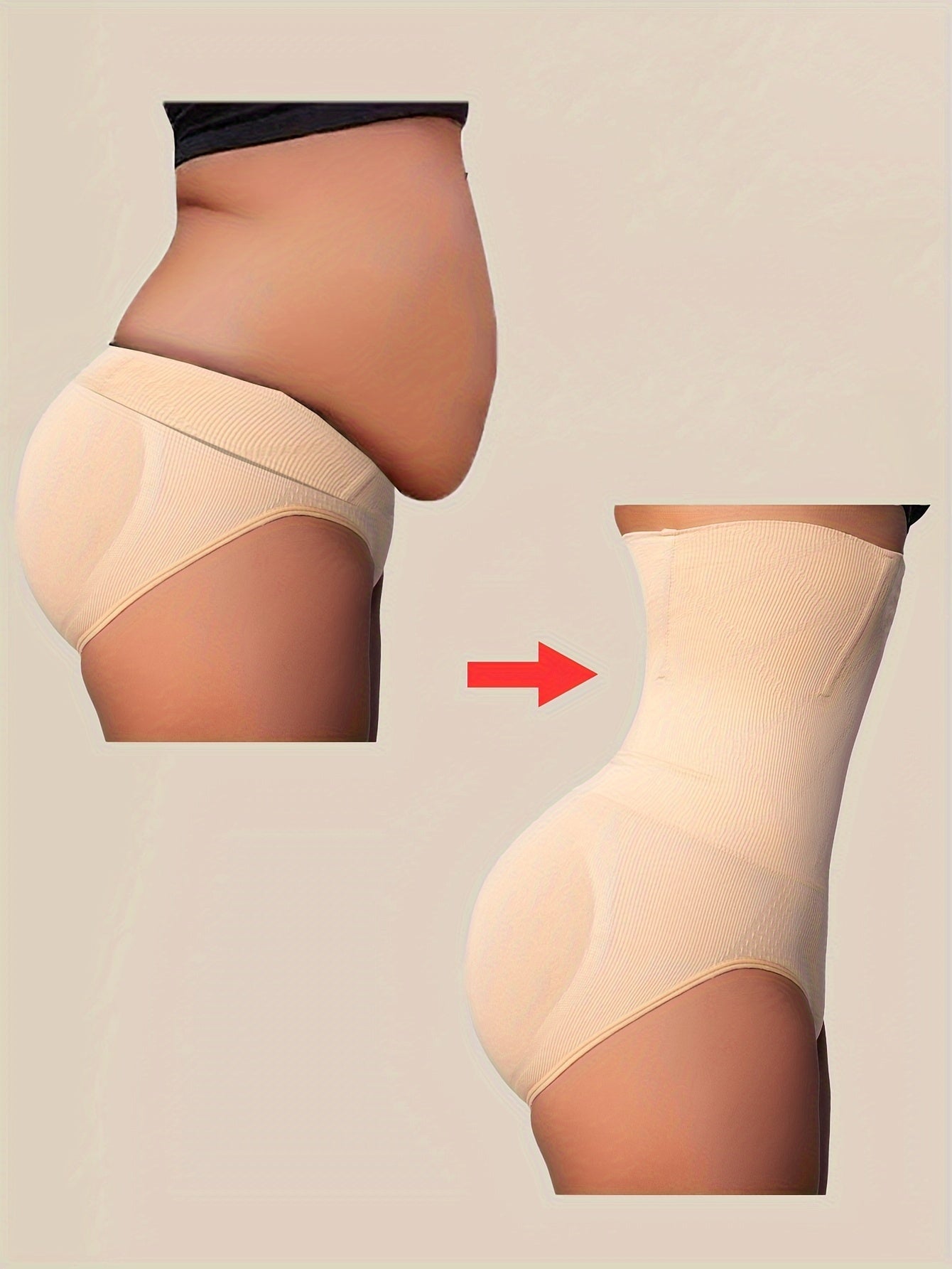 Women's High-Waist Shapewear Briefs - Butt Lift Plus Size Body – Light Beige Colorway 16005 – main product image