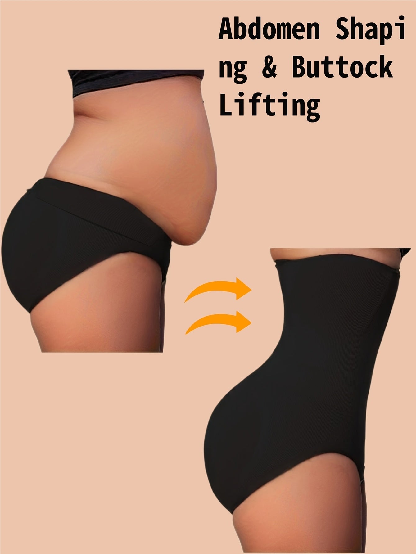 Women's High-Waist Shapewear Briefs - Butt Lift Plus Size Body – Light Beige Colorway 16005 – view 15