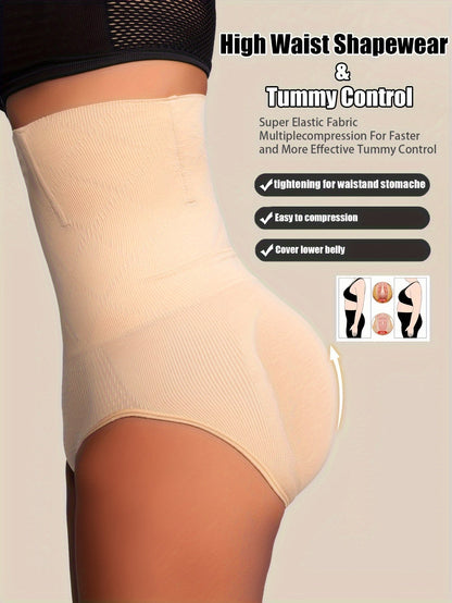 Women's High-Waist Shapewear Briefs - Butt Lift Plus Size Body – Light Beige Colorway 09221 – view 15