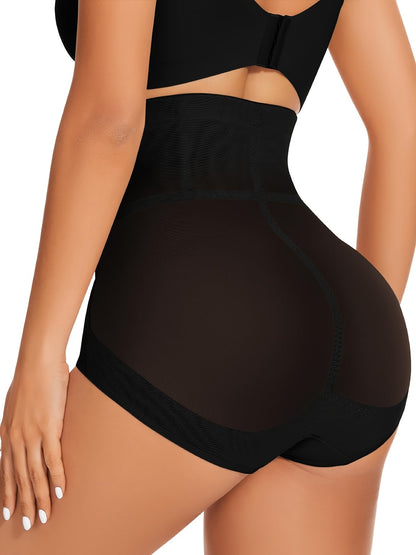 Women's High-Waist Shapewear Briefs - Butt Lift Plus Size Body Smoothing, Apricot – view 12