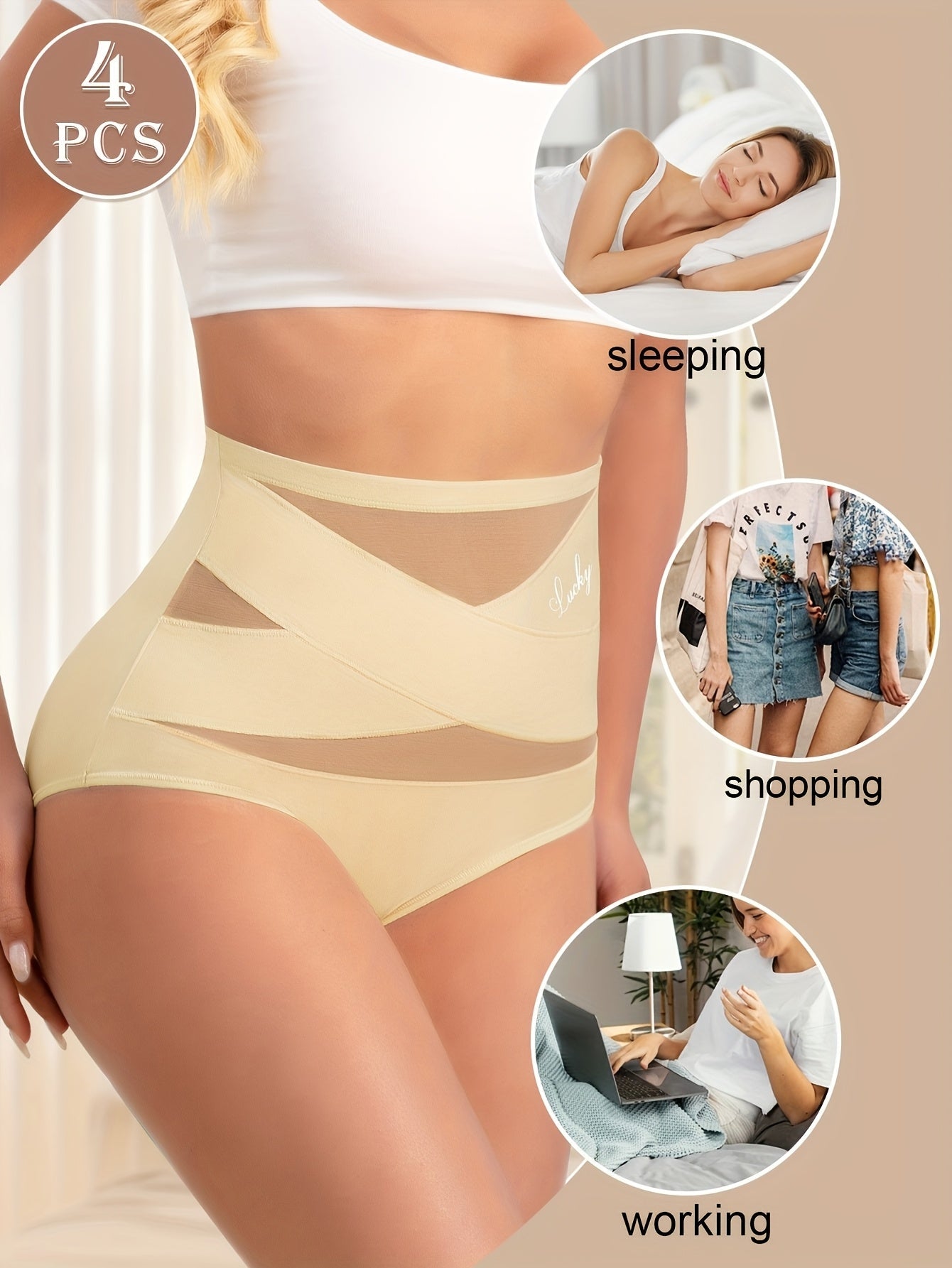 Women's High-Waist Shapewear Briefs - High-Waist Fit – Colorway 96645 – view 2