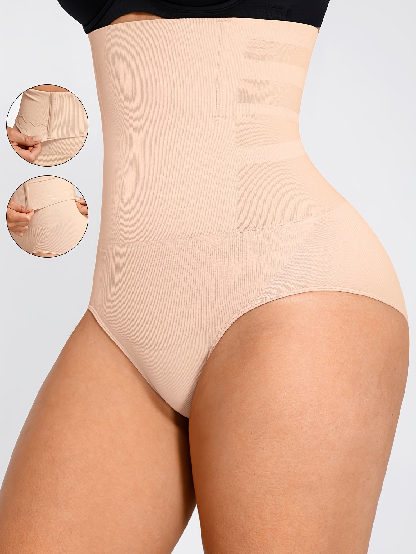 Women’s High-Waist Shapewear Briefs - Tummy Control Support – Apricot – view 12