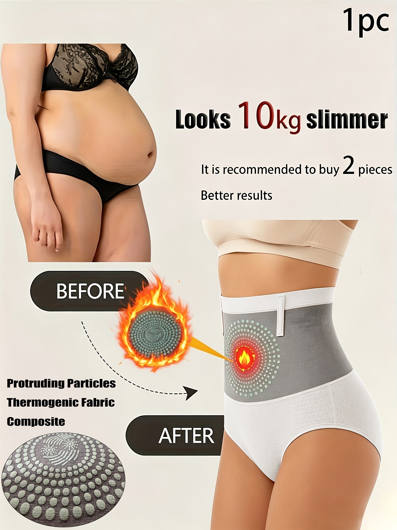 Women’s High-Waist Shapewear Briefs - Tummy Control Support – Light Beige / Black – view 2