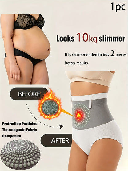 Women’s High-Waist Shapewear Briefs - Tummy Control Support – Light Beige / Black – view 2