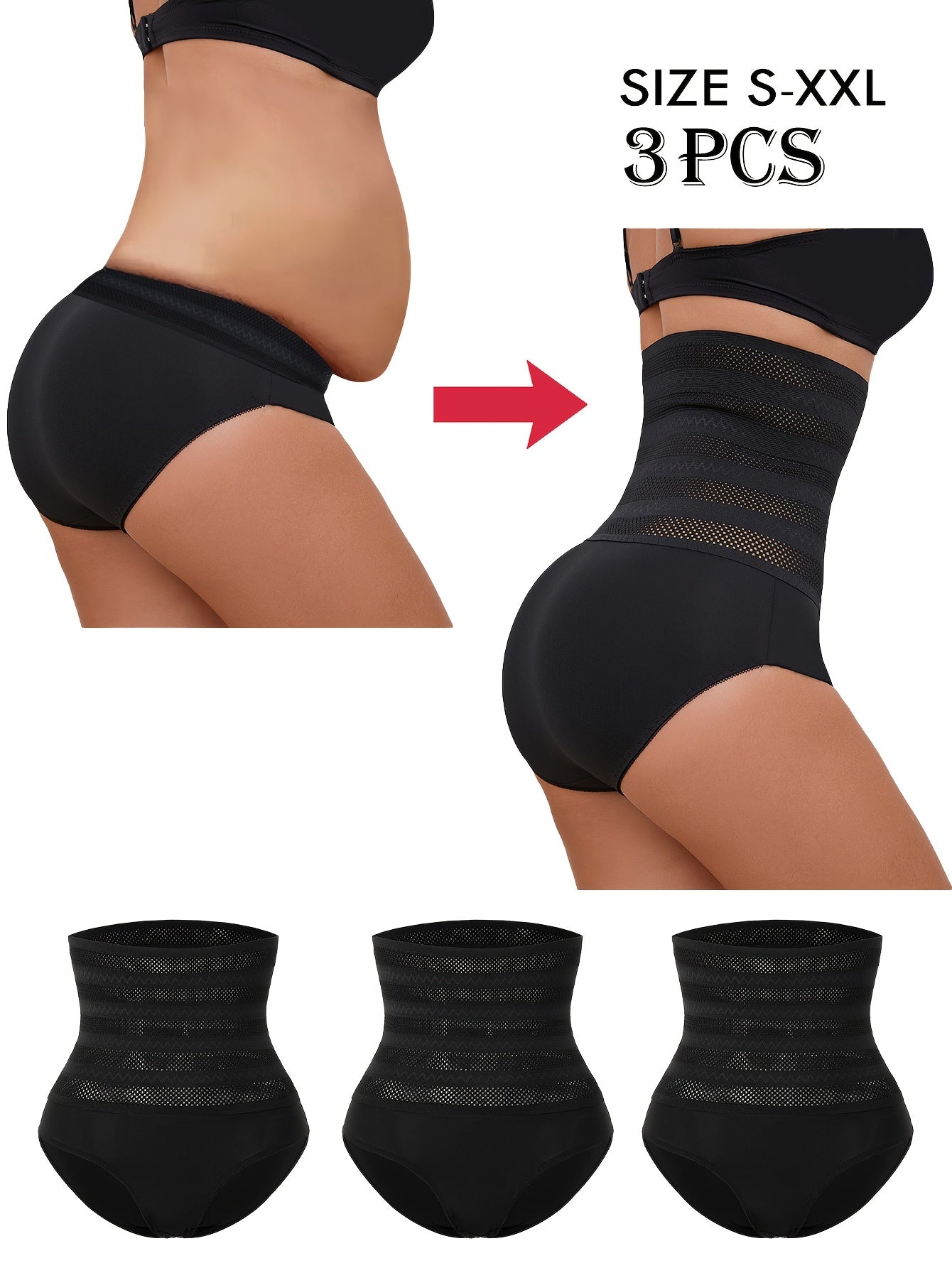 Women’s High-Waist Shapewear Briefs - Tummy Control Support – Mixed colors High-Waist – main product image