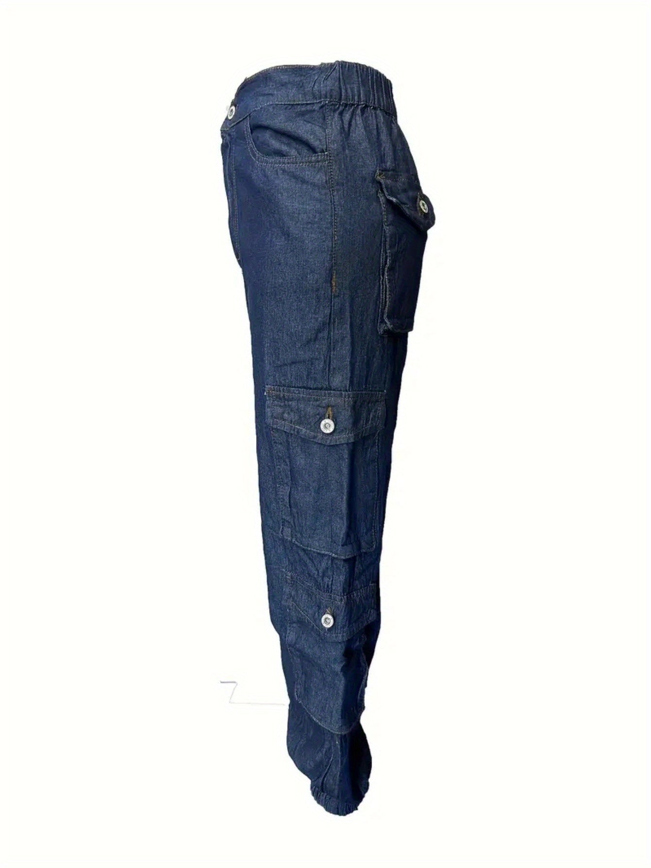Women's High-Waist Skinny Jeans - Dark Blue Pocket Detail detail view
