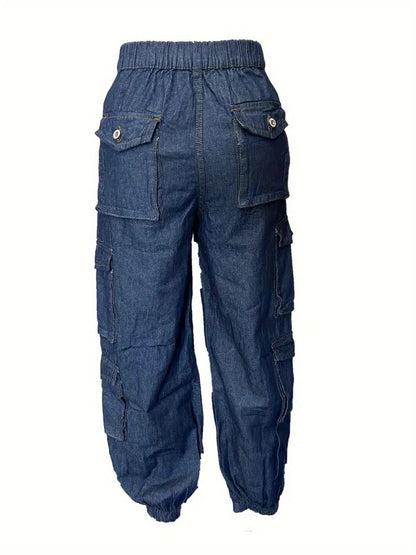 Women's High-Waist Skinny Jeans - Dark Blue Pocket Detail detail view