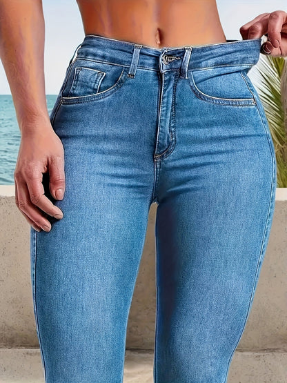 Women's High-Waist Skinny Jeans - Royal Blue detail view