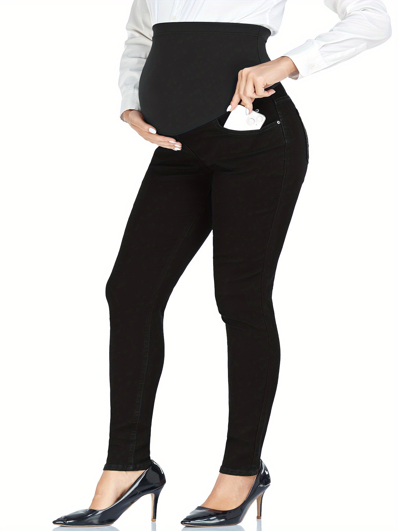 Women's High-Waist Skinny Jeans - Vintage Pocket Detail Stretch detail view