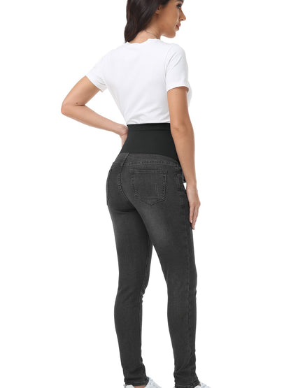 Women's High-Waist Skinny Jeans - Vintage Pocket Detail Stretch detail view