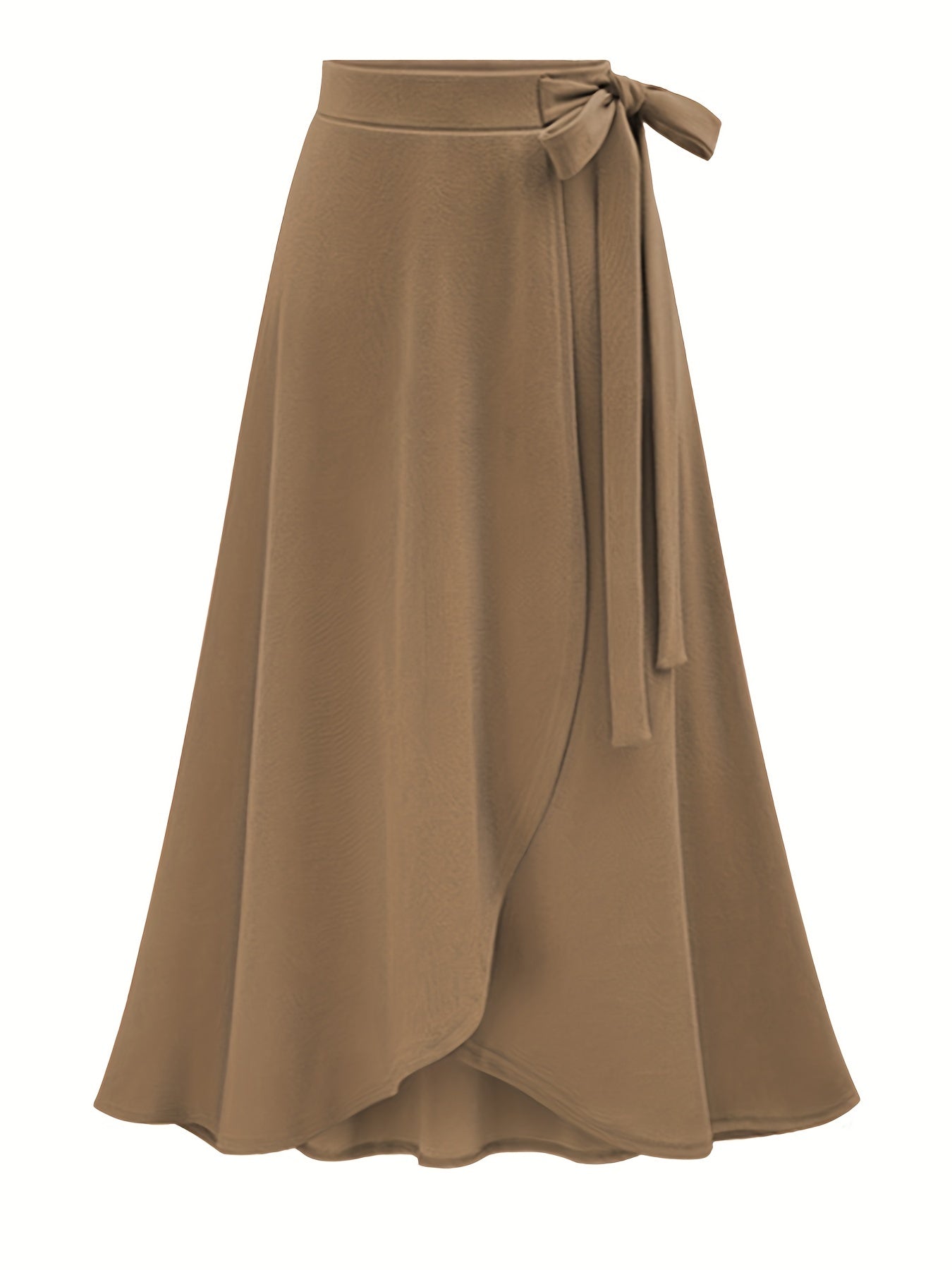 Women's High-Waist Split Midi Skirt - 2-in-1 Lined Design – Green option – main product image