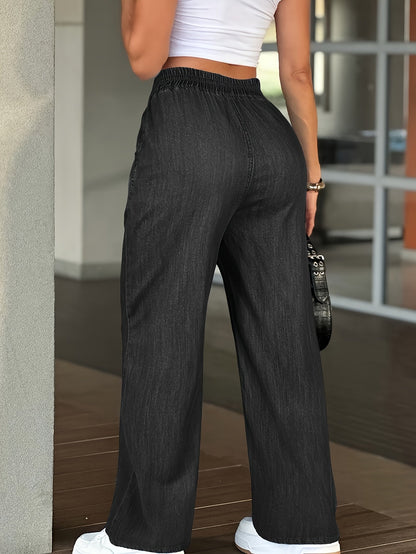 Women's High-Waist Straight Leg Jeans - Light Blue detail view