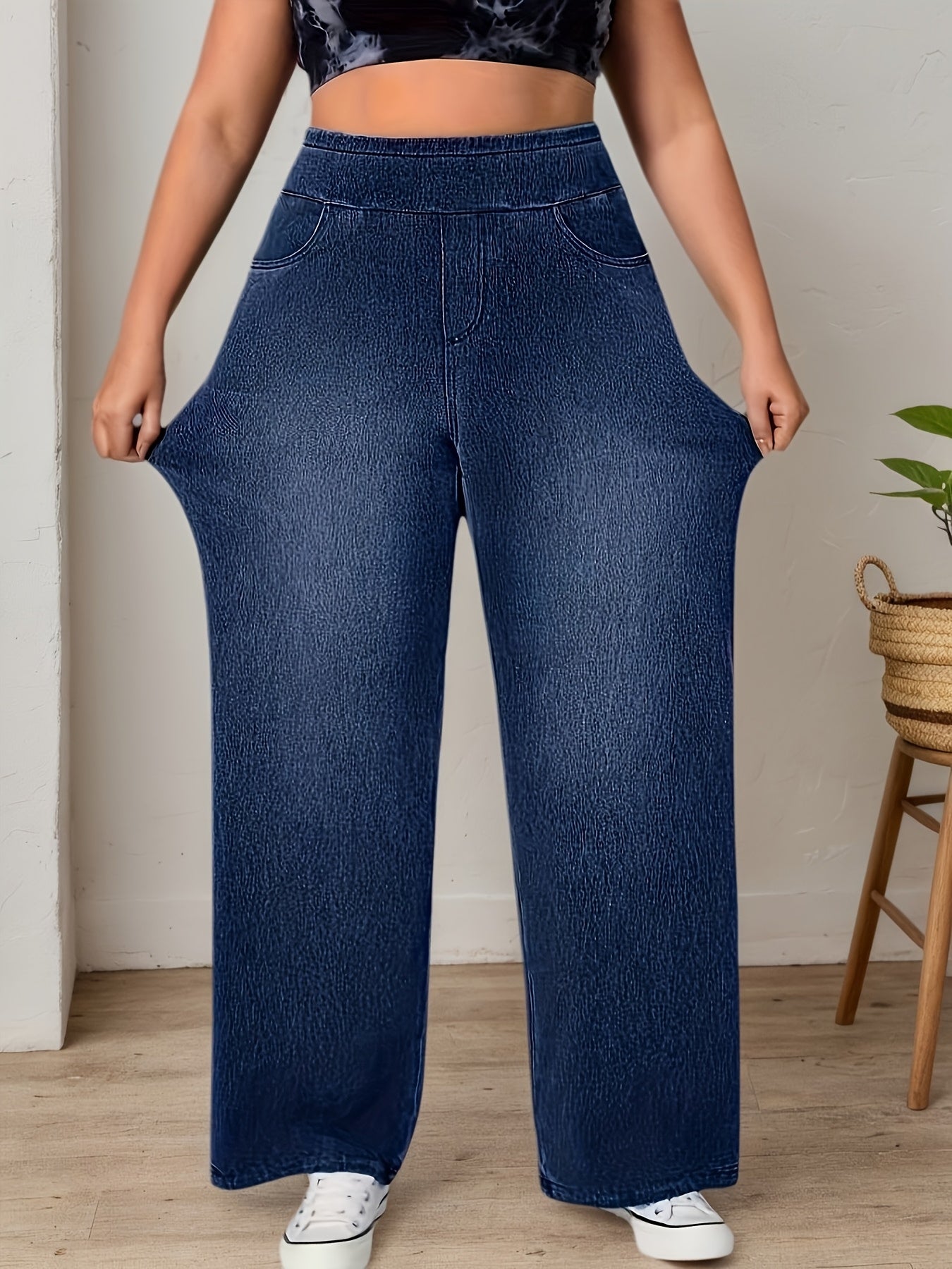 Women's High-Waist Wide Leg Jeans - Black Weekend detail view