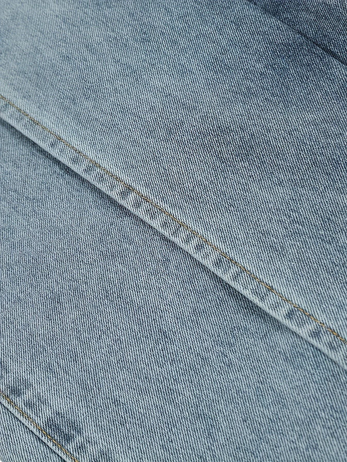 Women's High-Waist Wide Leg Jeans - Blue Vintage Wash Stretch detail view