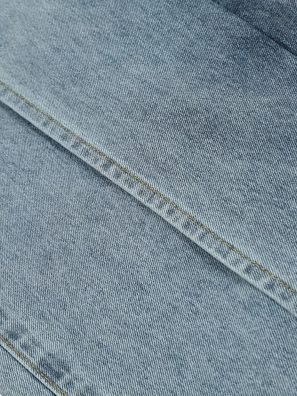 Women's High-Waist Wide Leg Jeans - Blue Vintage Wash Stretch detail view