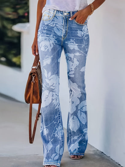 Women's High-Waist Wide Leg Jeans - Light Blue – Blue option – main product image
