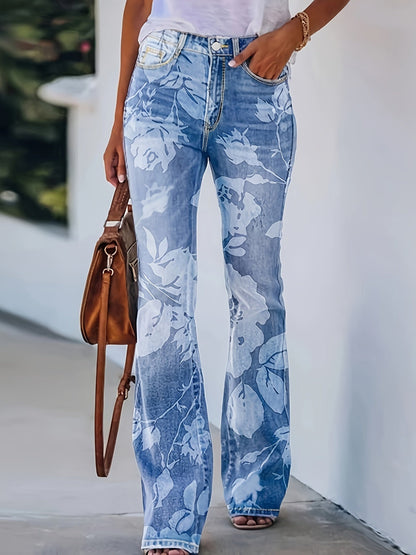 Women's High-Waist Wide Leg Jeans - Light Blue detail view