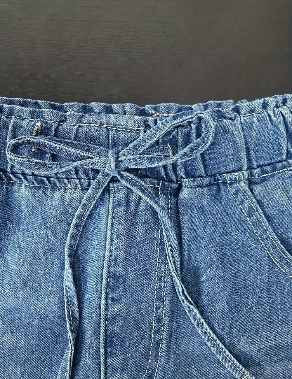 Women's High-Waist Wide Leg Jeans - Light Blue All-Season detail view