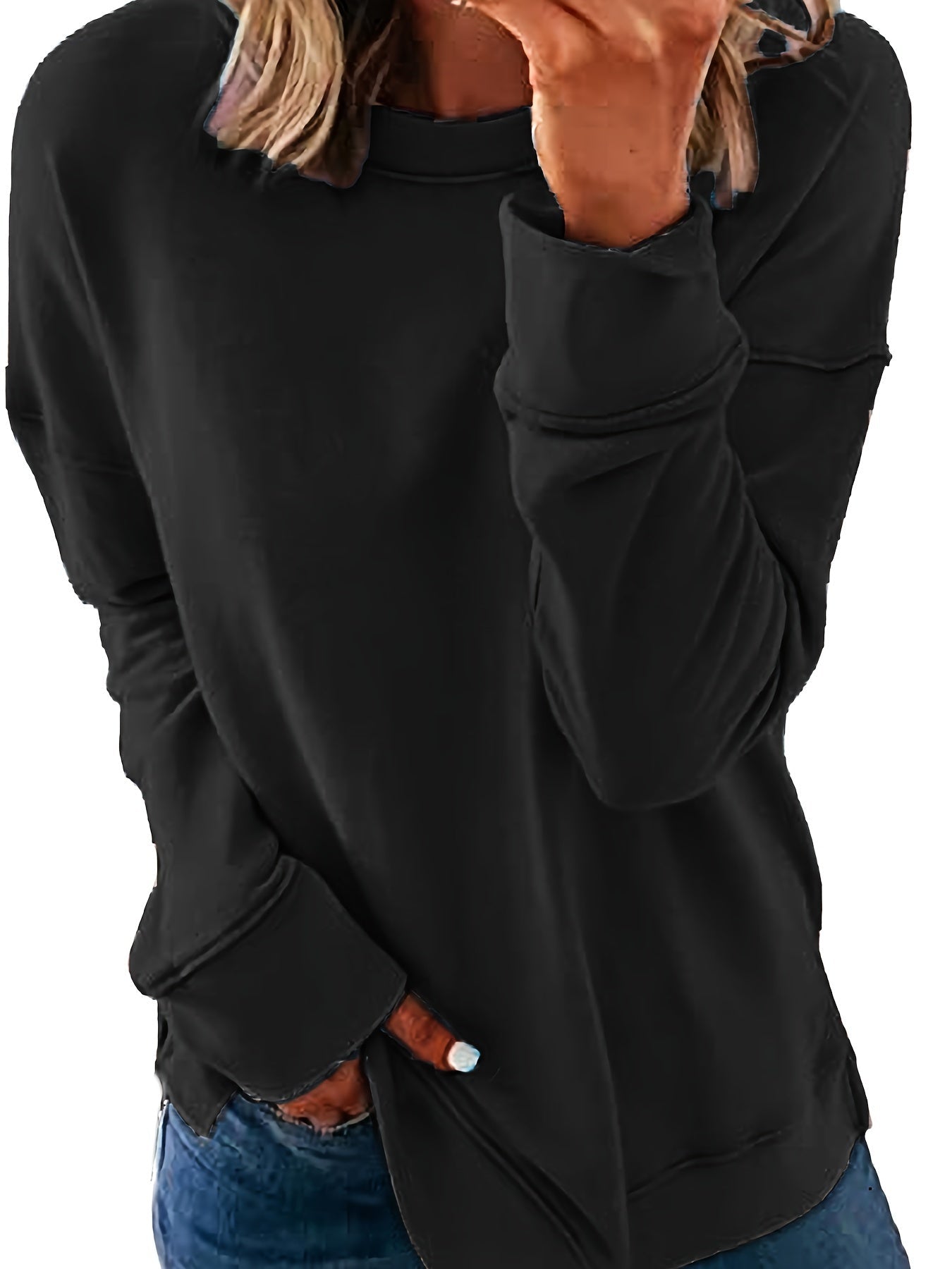 Women's Holiday Crewneck Sweatshirt - Crew Neck Long Sleeve detail view