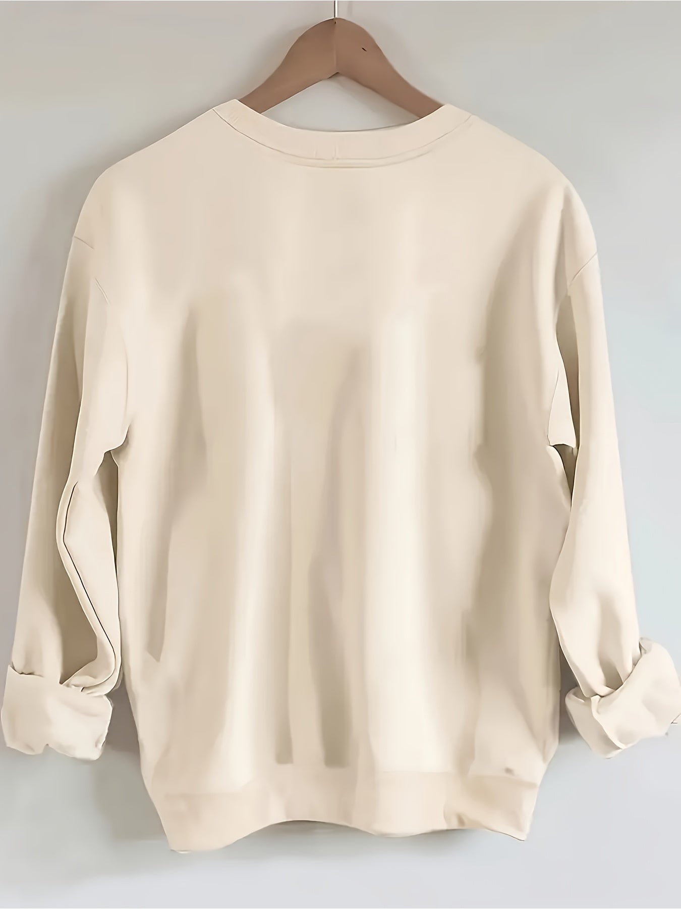 Women's Holiday Crewneck Sweatshirt - Regular Fit Crew Neck – Green detail view