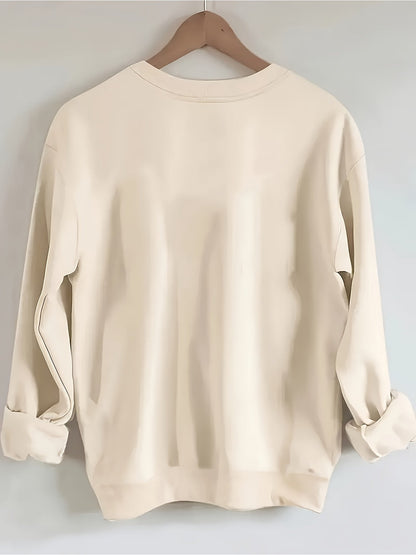 Women's Holiday Crewneck Sweatshirt - Regular Fit Crew Neck – Green detail view