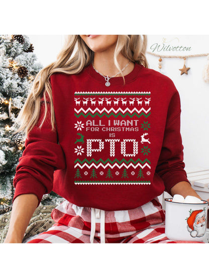 Women's Holiday Pullover Sweater - Regular Fit Crew Neck – 4-Color Selection – view 24