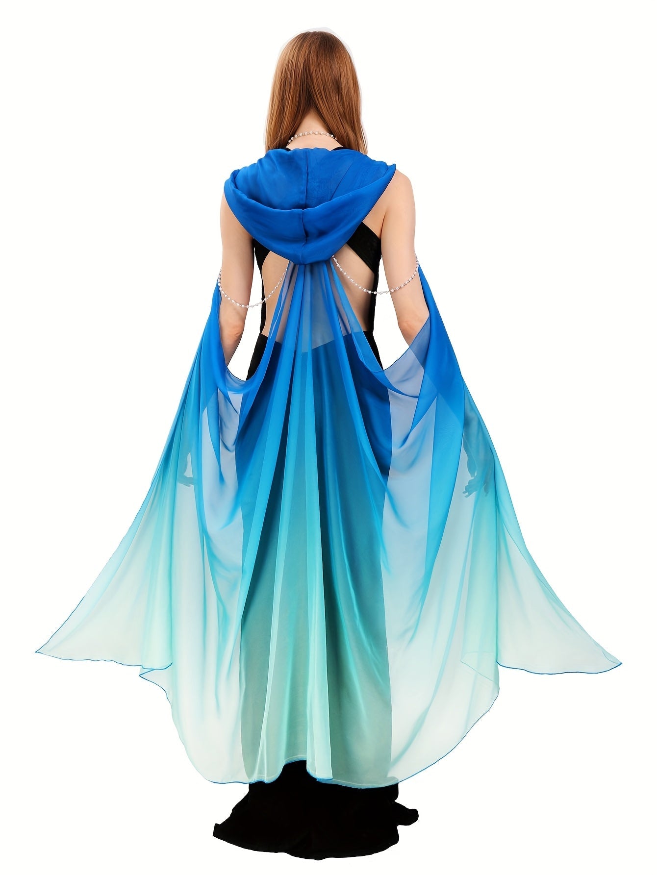 Women's Hooded Gothic Costume Cape - Full Length Tulle – view 2