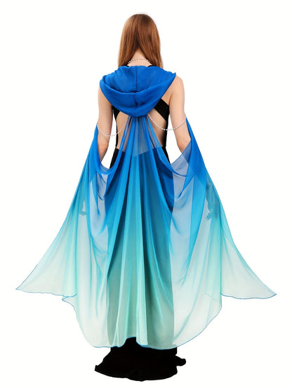 Women's Hooded Gothic Costume Cape - Full Length Tulle – view 2