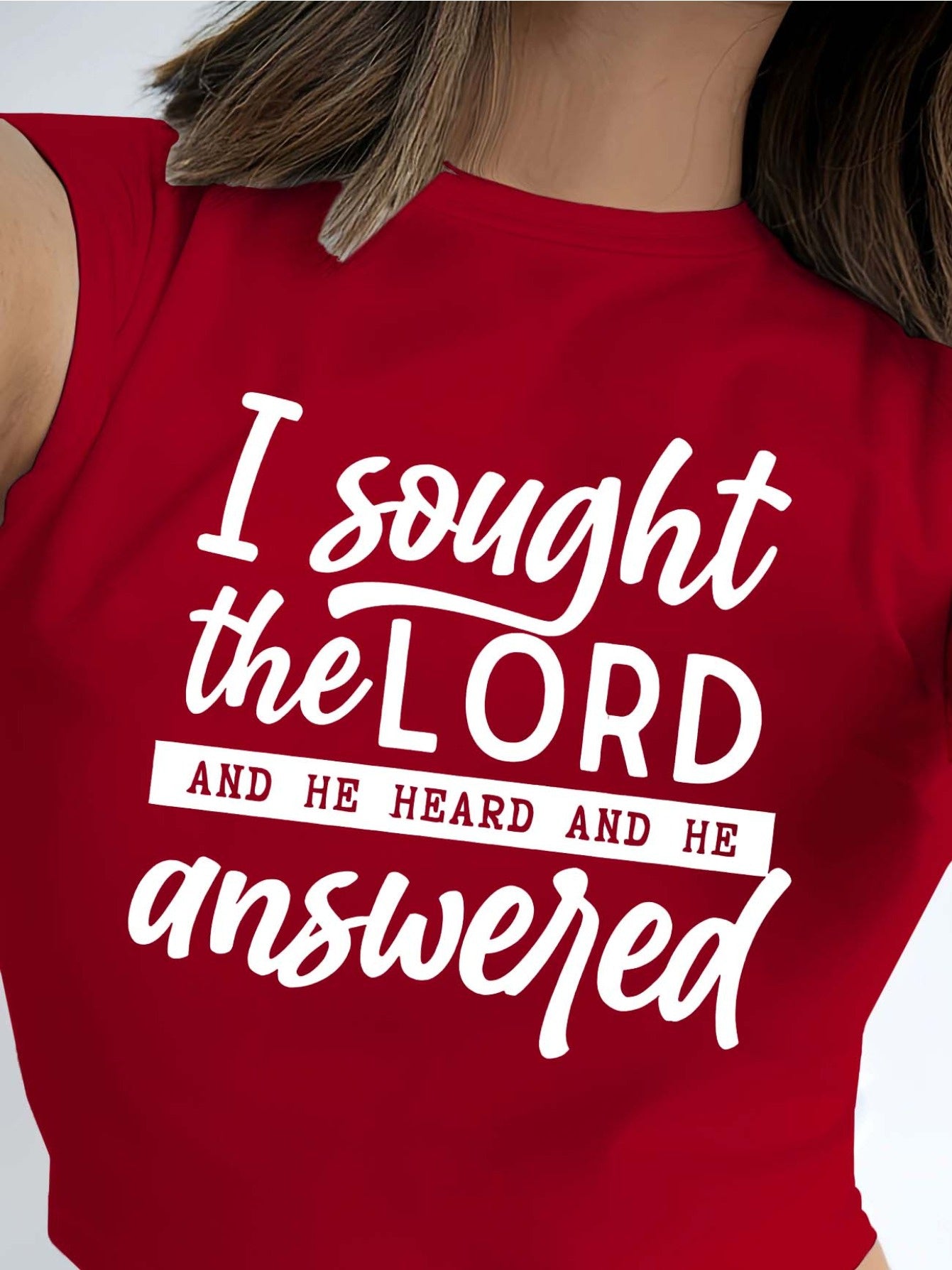 Women's Inspirational Graphic T-Shirt - Crew Neck Short Sleeve – Red option – view 3