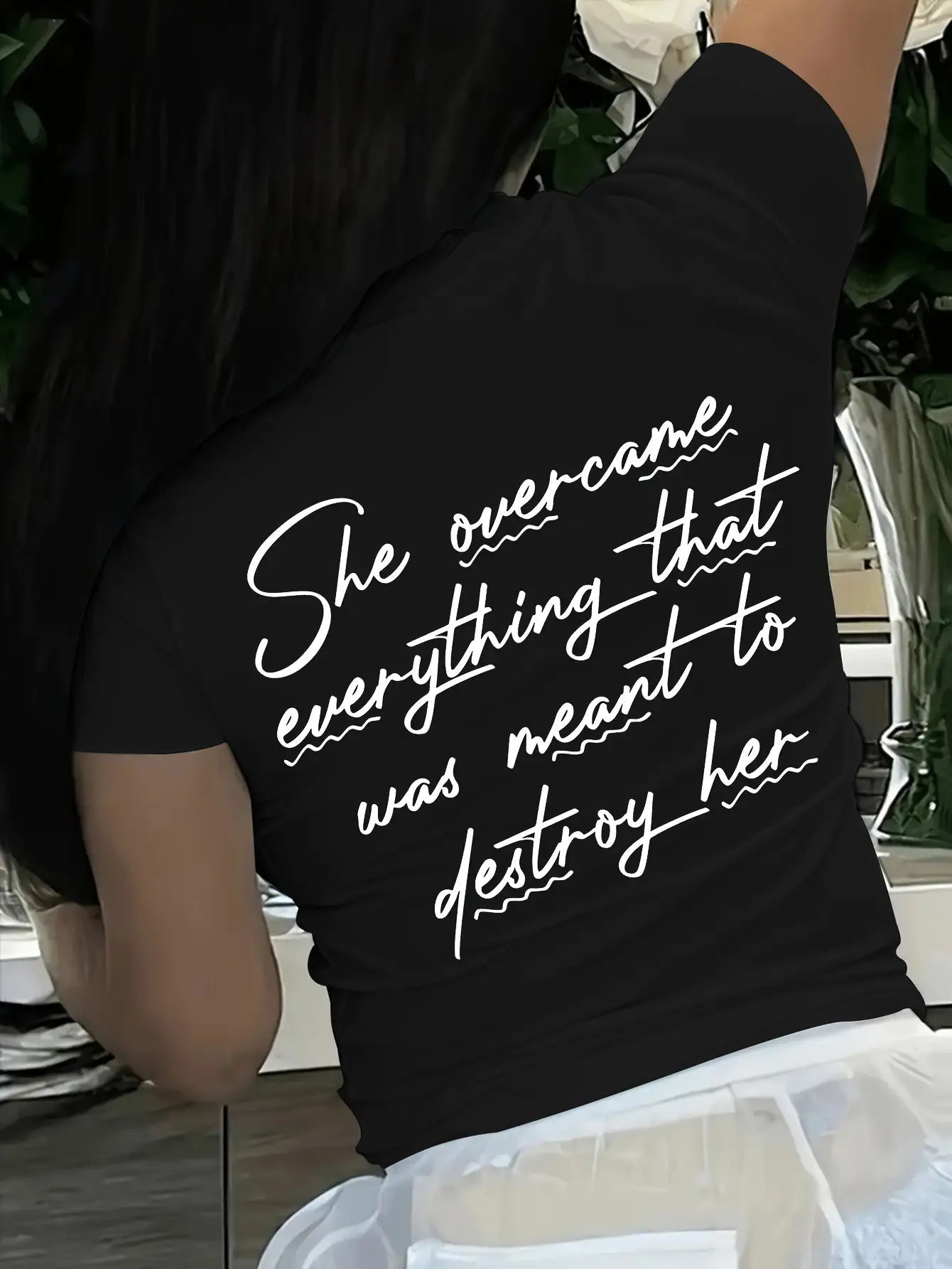 Women's Inspirational Graphic T-Shirt - Round Neck Short Sleeve – 6-Variant Selection detail view